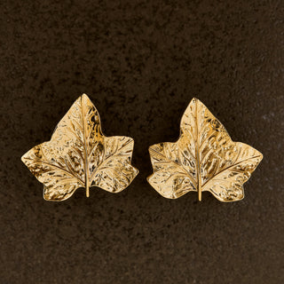Carrie elizabeth Lydia Millen Evergreen Ivy Leaf Statement Stud Earrings