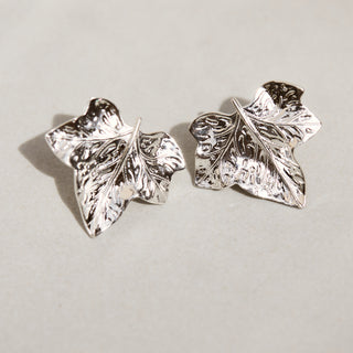 Lydia Millen Evergreen Ivy Leaf Statement Stud Earrings