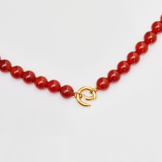 red beaded necklace