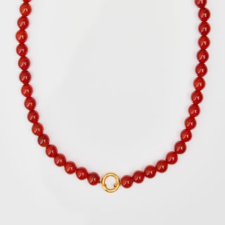 Alba Red Onyx Statement Beaded Necklace