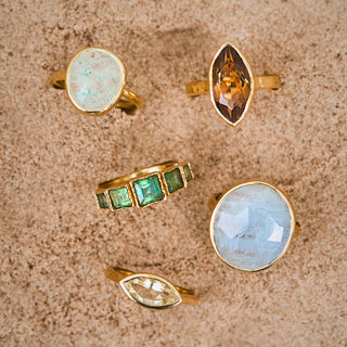 large milky aquamarine set in gold