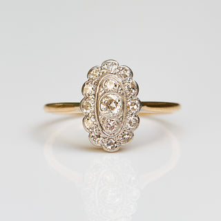 Vintage Diamond 18k Yellow Gold Ring- UK Size N 1/2