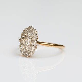 Vintage Diamond 18k Yellow Gold Ring- UK Size N 1/2