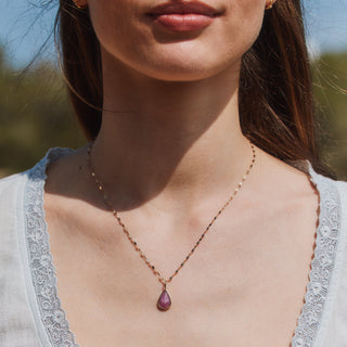CE Exclusive Pear Pink Sapphire Pendant