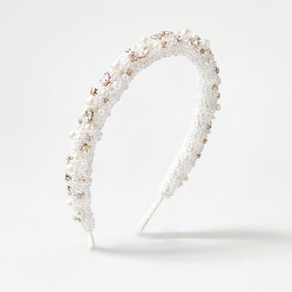 Pearl and crystal bridal headband 