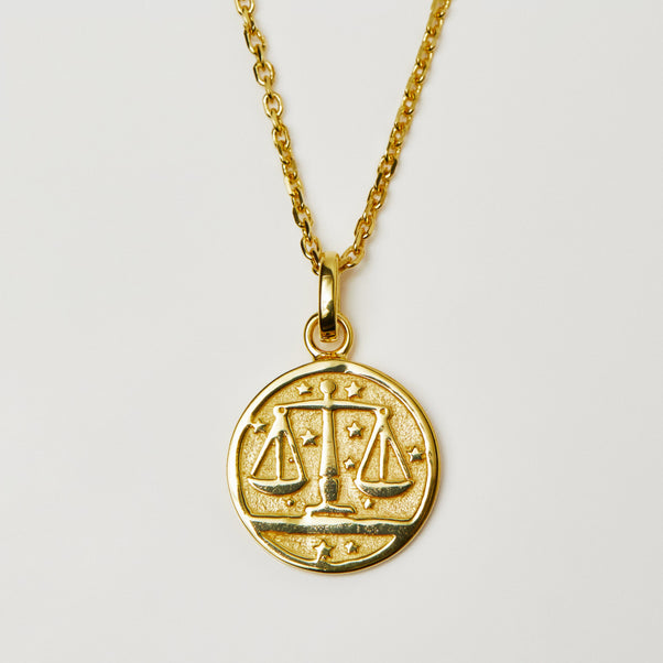 Horoscope Zodiac Pendant Necklace In Gold Vermeil - Necklace - Carrie Elizabeth