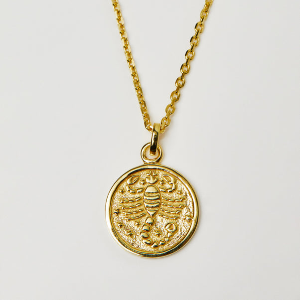 Horoscope Zodiac Pendant Necklace In Gold Vermeil - Necklace - Carrie Elizabeth