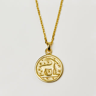 Horoscope Zodiac Pendant Necklace In Gold Vermeil - Necklace - Carrie Elizabeth