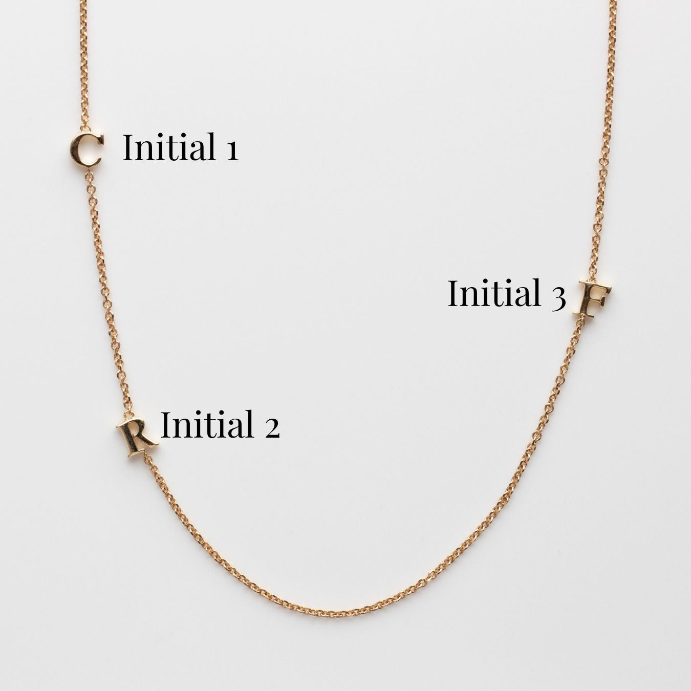Sideways Jewelry With Initials Custom Dainty Off Centered Initial