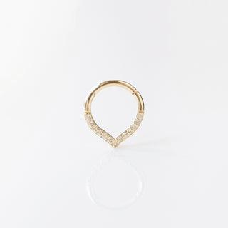 tapered daith hoop earring in solid gold