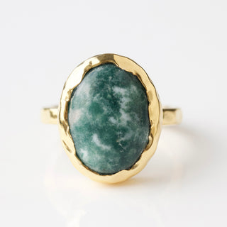 snowflake jade molten statement ring gold