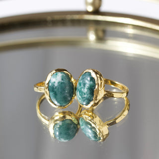 snowflake jade molten statement ring gold