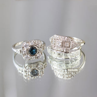 london blue topaz vintage ring in silver