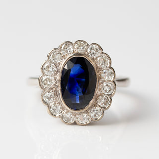 sapphire & diamond vintage ring 