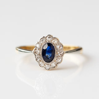 sapphire & diamond vintage ring 