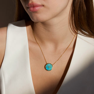 Carrie Elizabeth Gold Turquoise night sky necklace