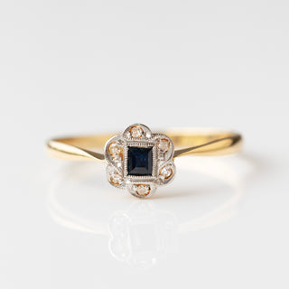 sapphire & diamond vintage ring 