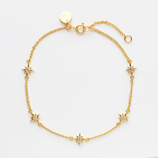 Celestial Dainty White Topaz Star Bracelet