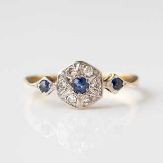 sapphire & diamond vintage ring 