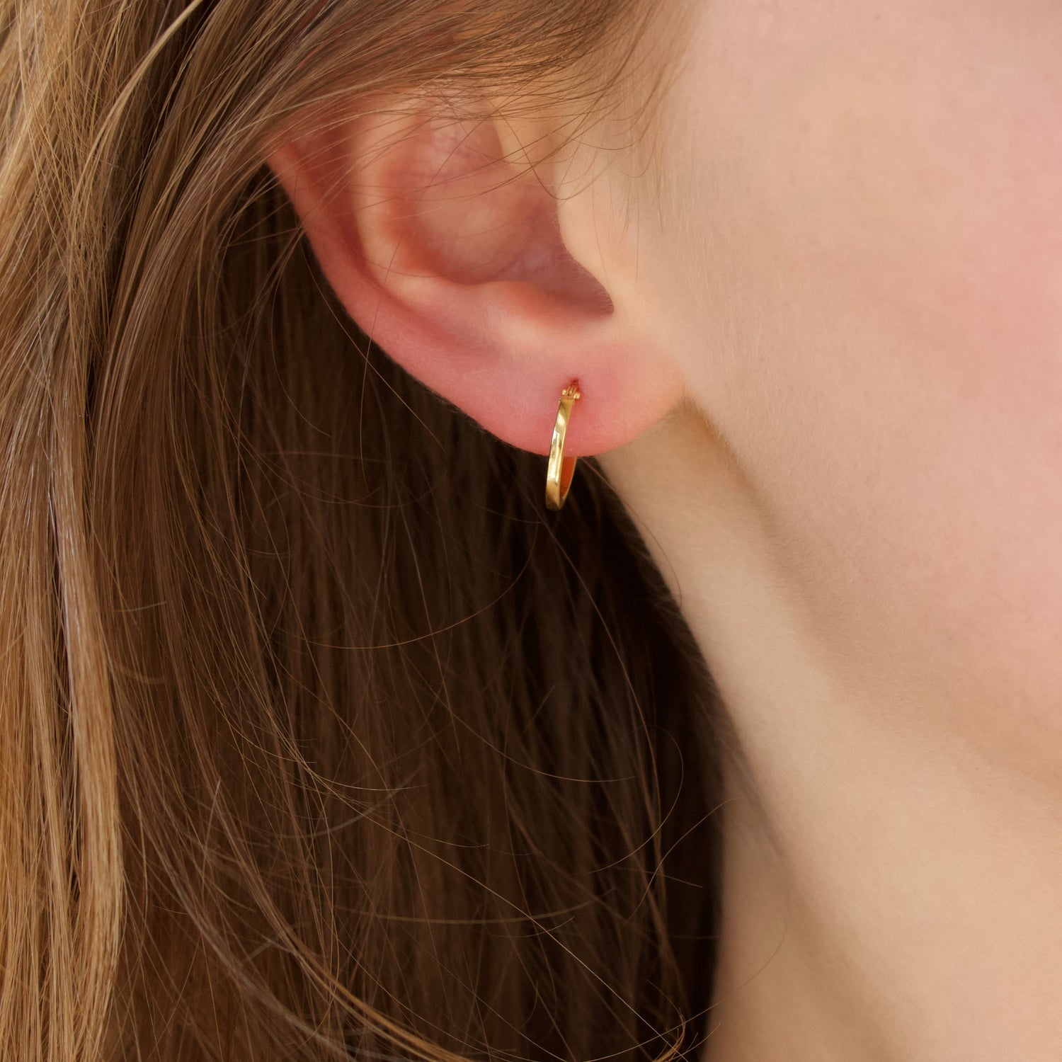 solid 9k square edge hoop earrings 