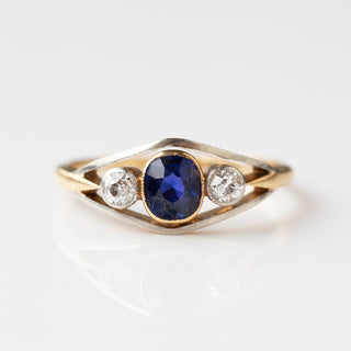 sapphire & diamond vintage ring 