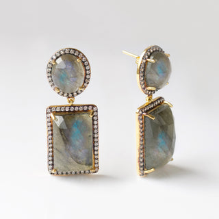 Labradorite statement earrings