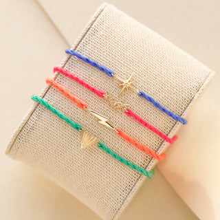 solid gold cord star bracelet
