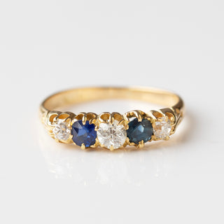 sapphire & diamond vintage ring 