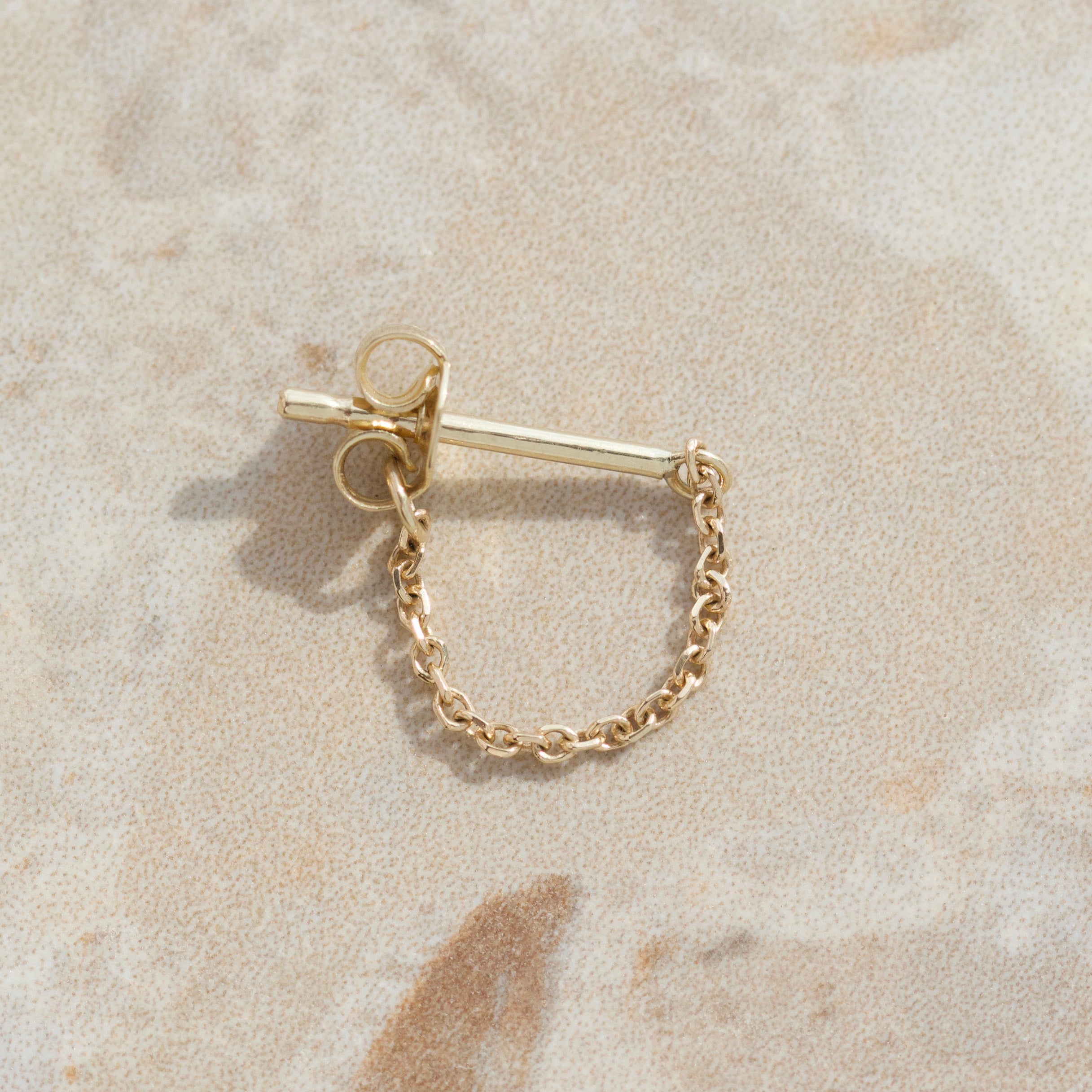 plain chain solid 9k earring