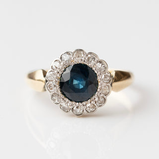 sapphire & diamond vintage ring 
