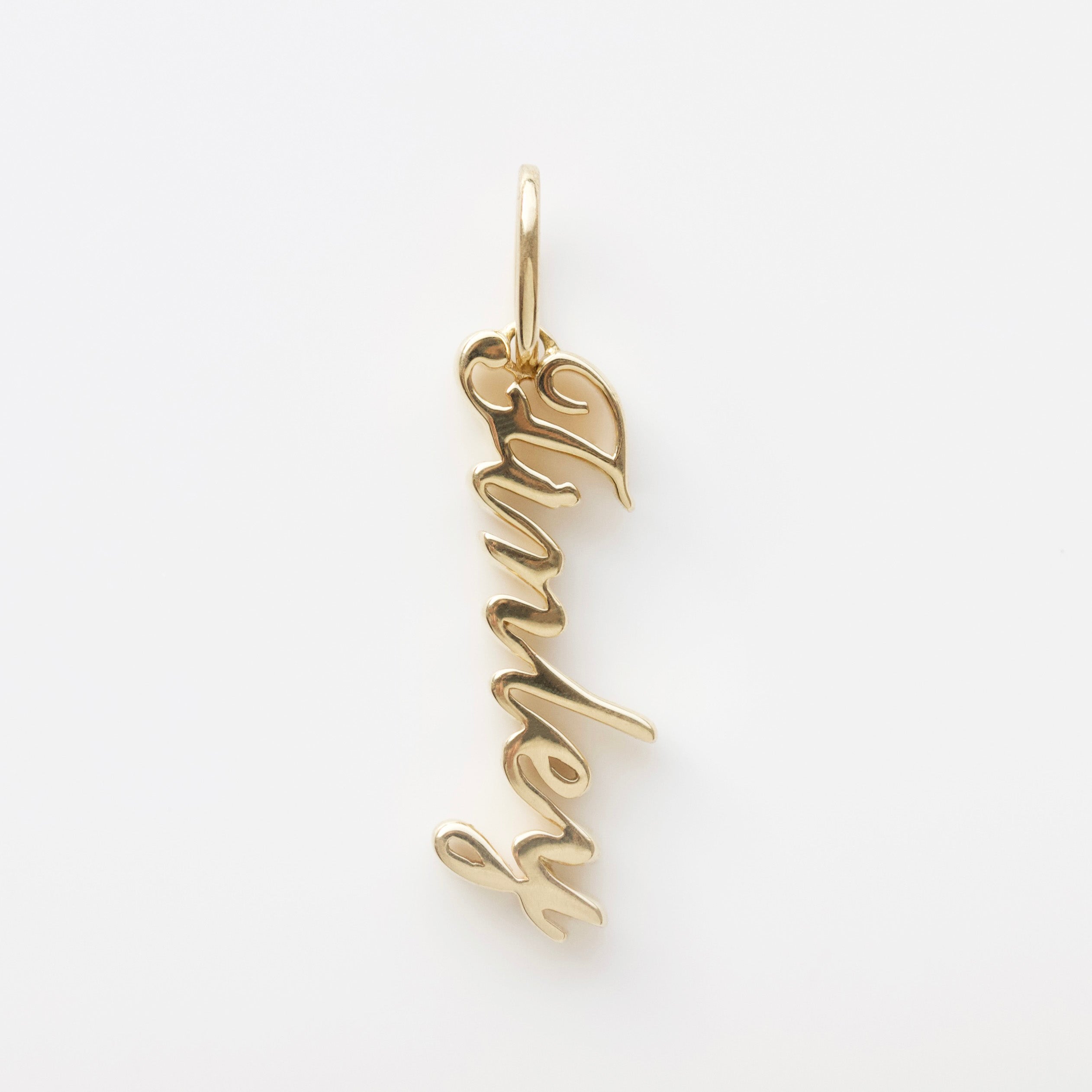 name charm in solid gold