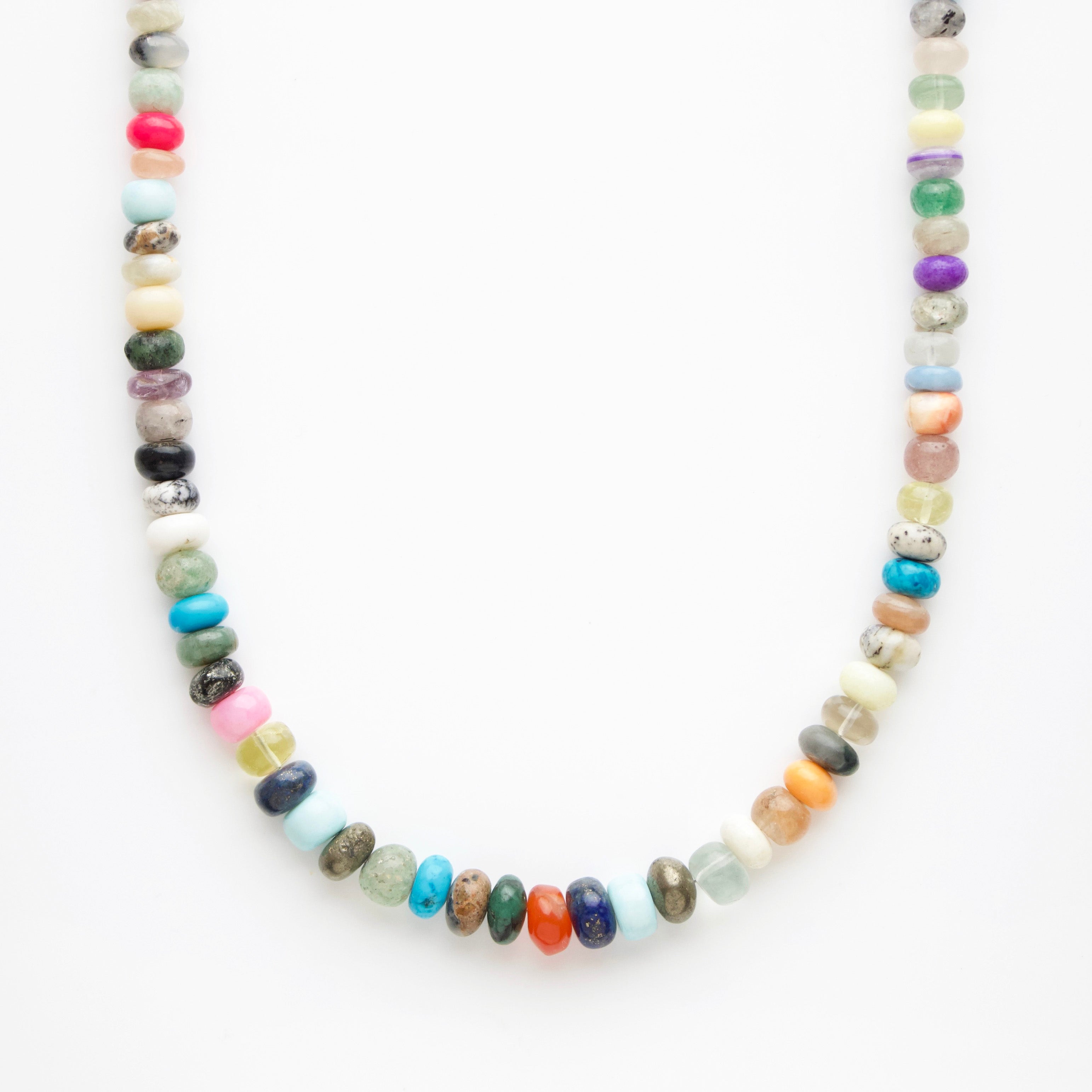 Mixed Agate Multi Coloured Beaded Necklace - Main Image