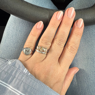 Silver star set diamond band