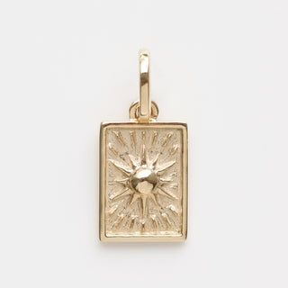 solid gold sun tarot charm pendant