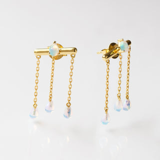 opal raindrop stud earrings