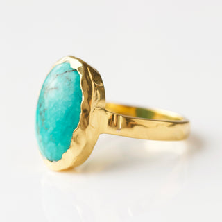 turquoise gold molten ring