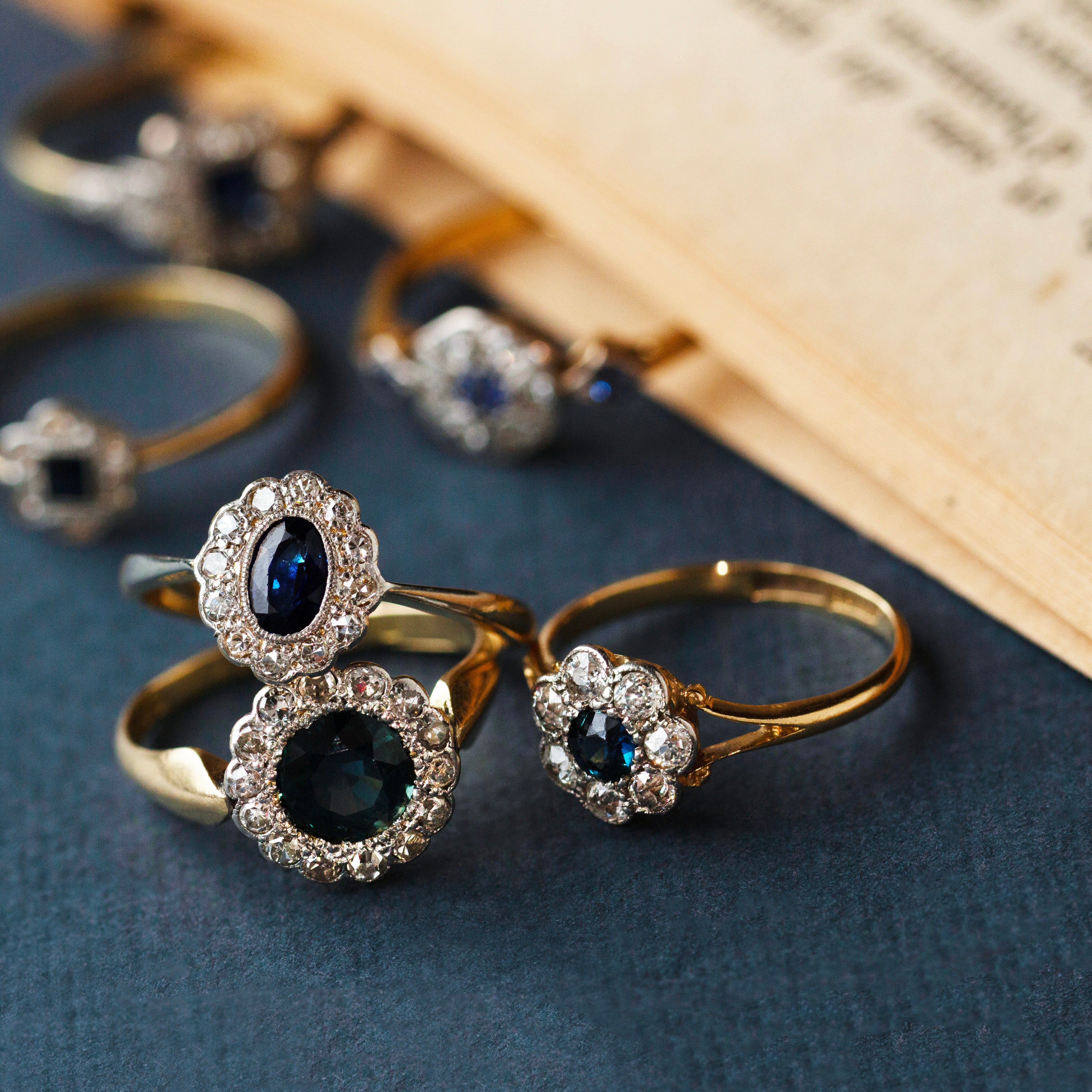 sapphire & diamond vintage ring 