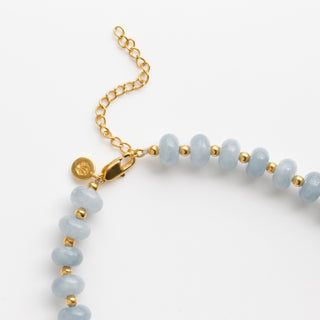 milky aqua jade beaded necklace