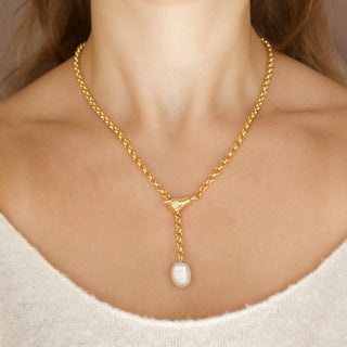 long baroque pearl chunky pendant necklace