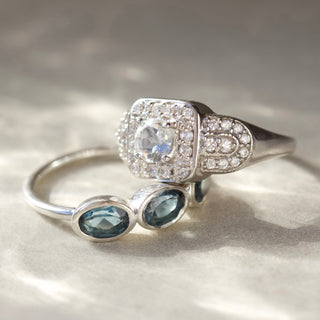 sparkling vintage inspired ring in silver