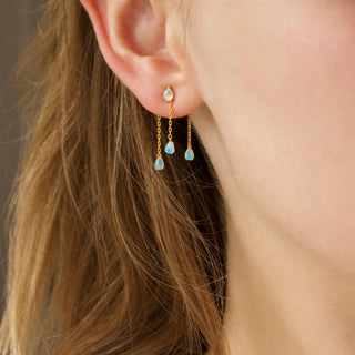 opal raindrop stud earrings