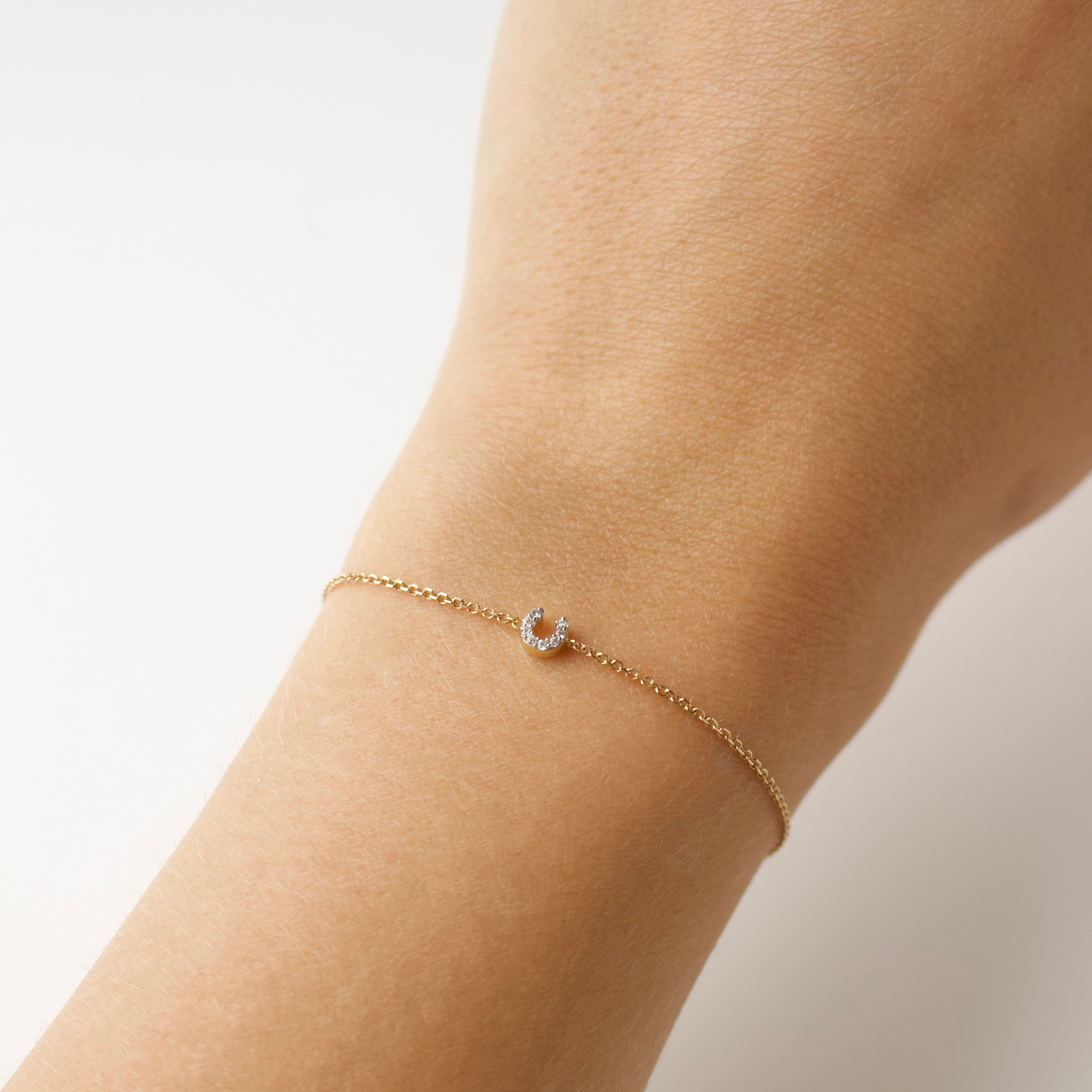 diamond initial bracelet