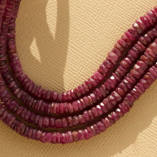 ruby gemstone beaded necklace