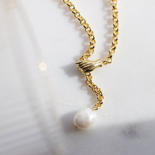 long baroque pearl chunky pendant necklace