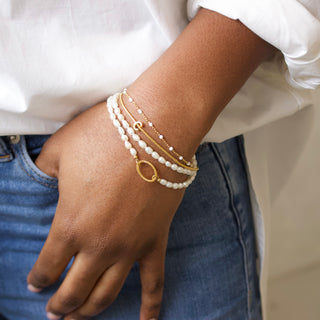 white enamel chain bracelet 