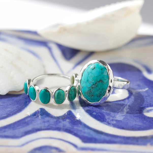 Molten Organic Turquoise Statement Ring