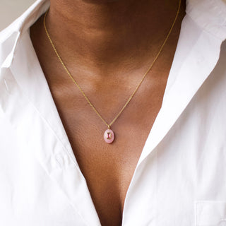 Pink Opal & Tourmaline Pendant Necklace