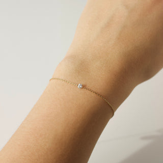 Floating diamond drilled bracelet