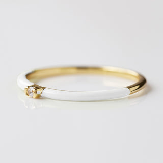 enamel and sapphire ring in gold