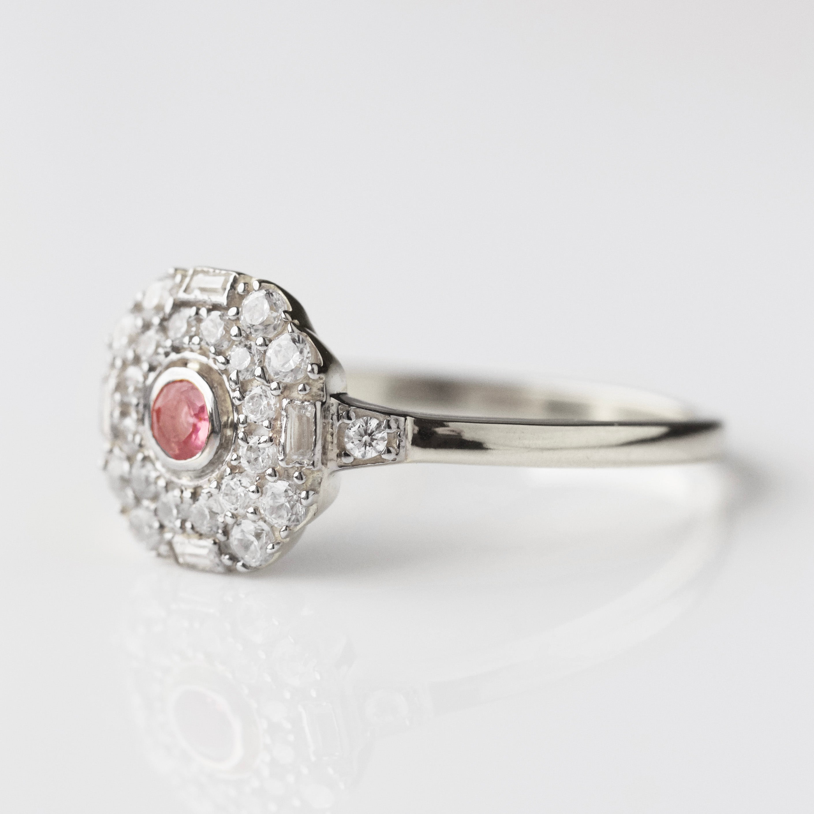 silver luella pink tourmaline ring 